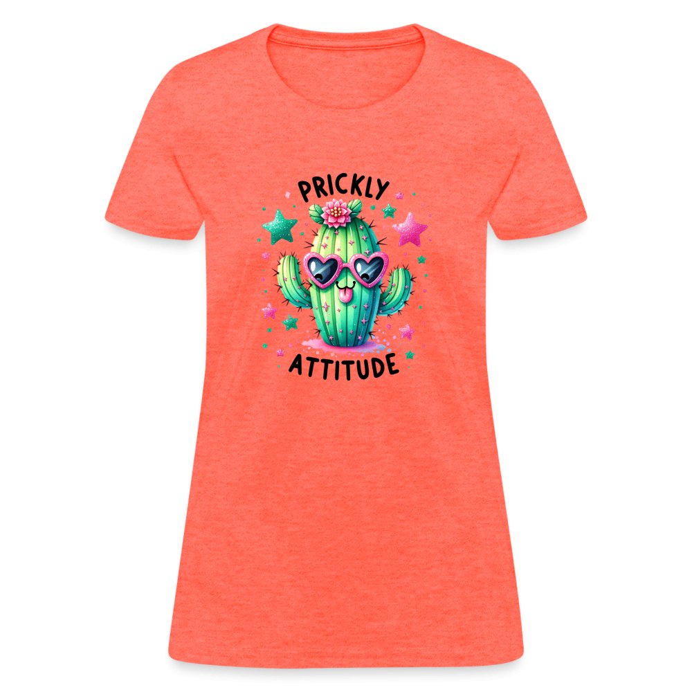 Prickly Attitude Women's Contoured T-Shirt (Cactus with Attitude) - option1# - Women's T-Shirt | Fruit of the Loom L3930R