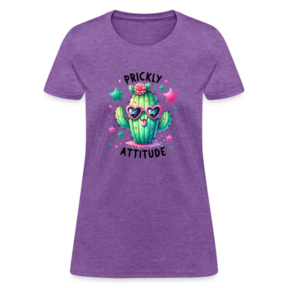 Prickly Attitude Women's Contoured T-Shirt (Cactus with Attitude) - option1# - Women's T-Shirt | Fruit of the Loom L3930R