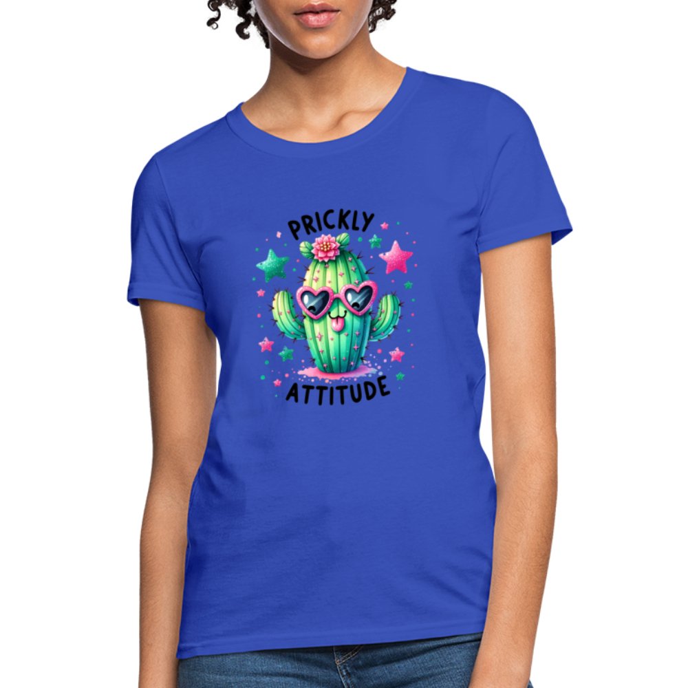 Prickly Attitude Women's Contoured T-Shirt (Cactus with Attitude) - option1# - Women's T-Shirt | Fruit of the Loom L3930R