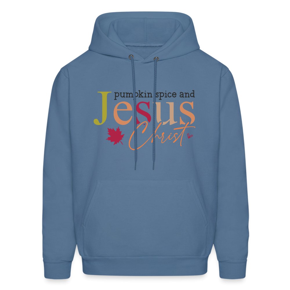 Pumpkin Spice and Jesus Christ Hoodie - denim blue