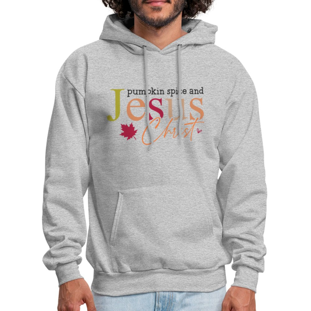 Pumpkin Spice and Jesus Christ Hoodie - heather gray