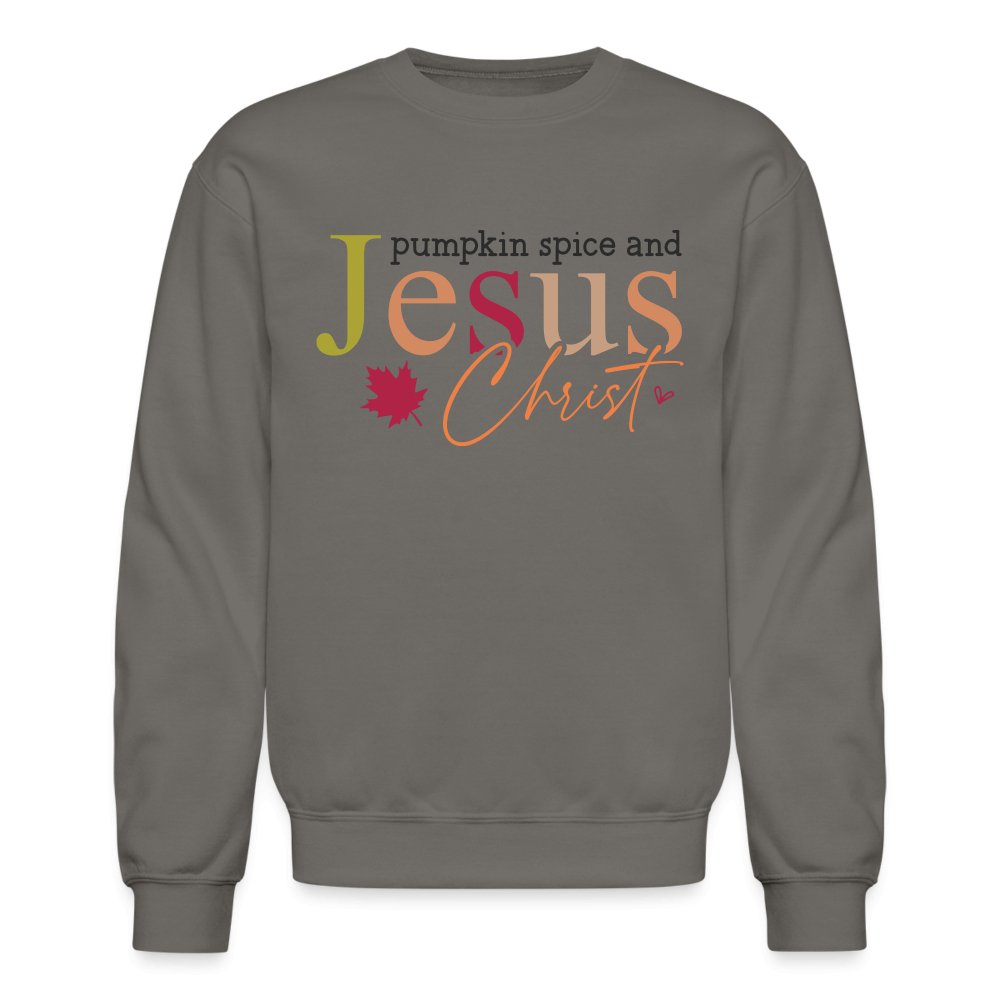 Pumpkin Spice and Jesus Christ Sweatshirt - asphalt gray