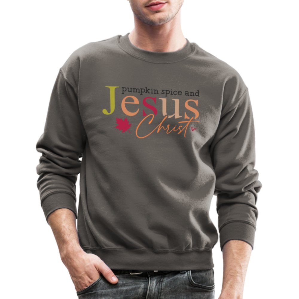 Pumpkin Spice and Jesus Christ Sweatshirt - asphalt gray