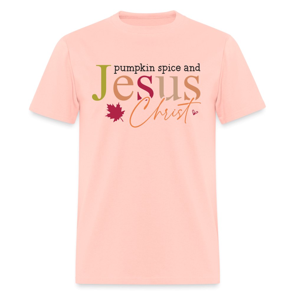 Pumpkin Spice and Jesus Christ T-Shirt - blush pink