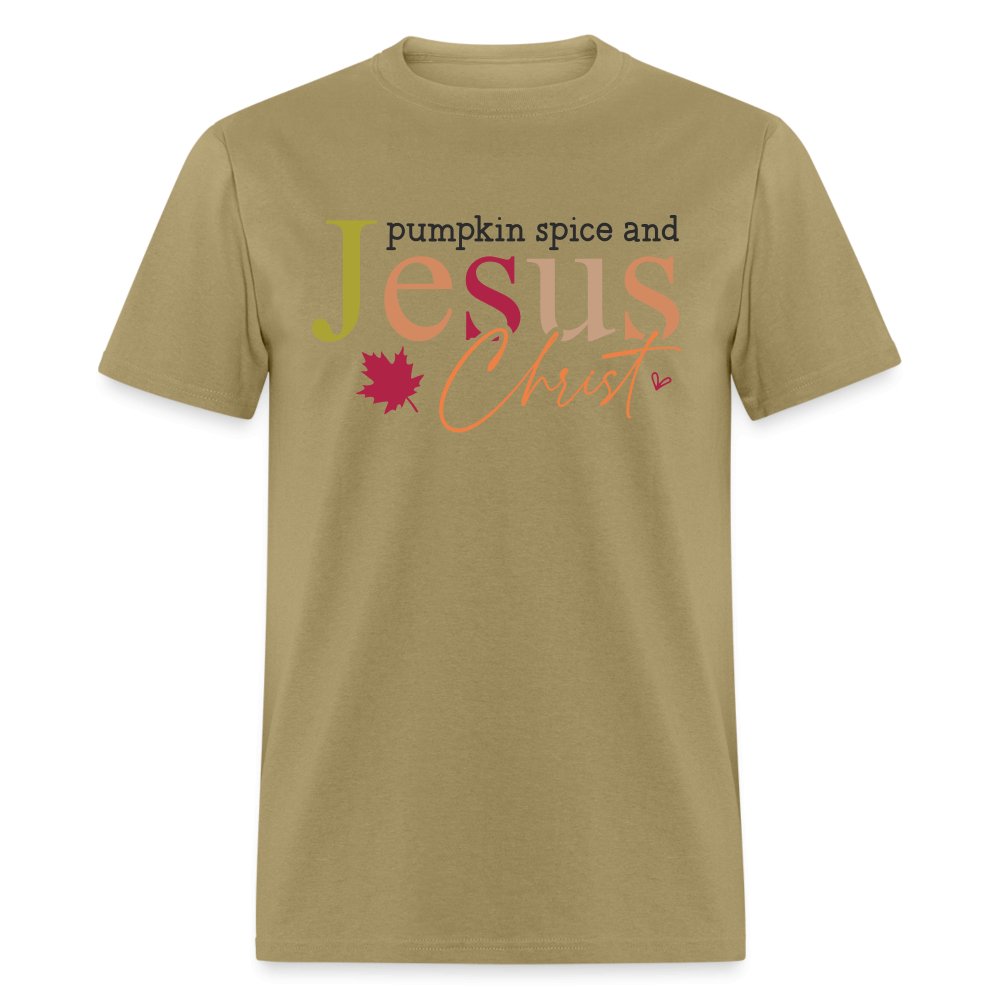 Pumpkin Spice and Jesus Christ T-Shirt - khaki