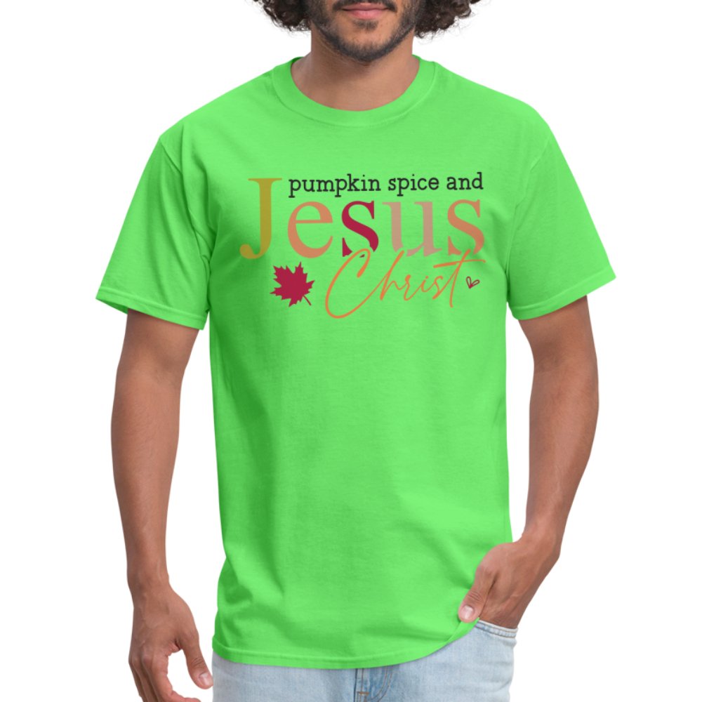 Pumpkin Spice and Jesus Christ T-Shirt - kiwi