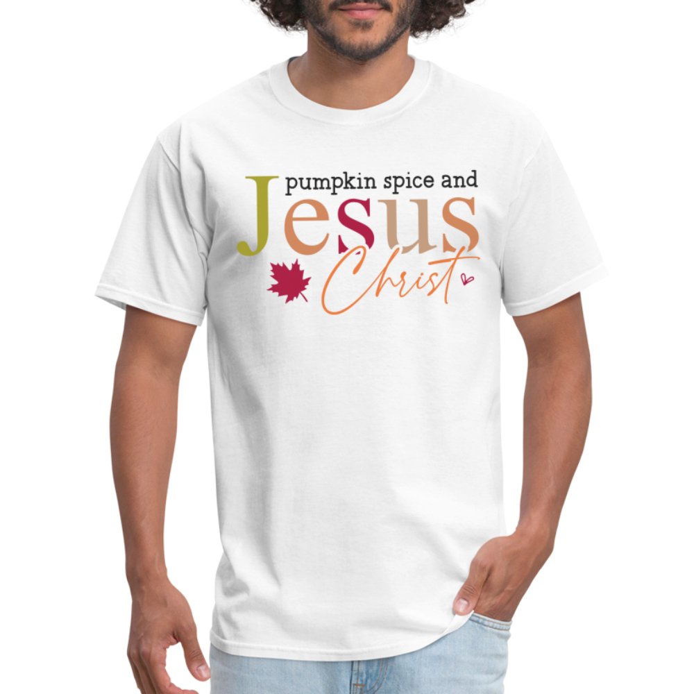 Pumpkin Spice and Jesus Christ T-Shirt - white