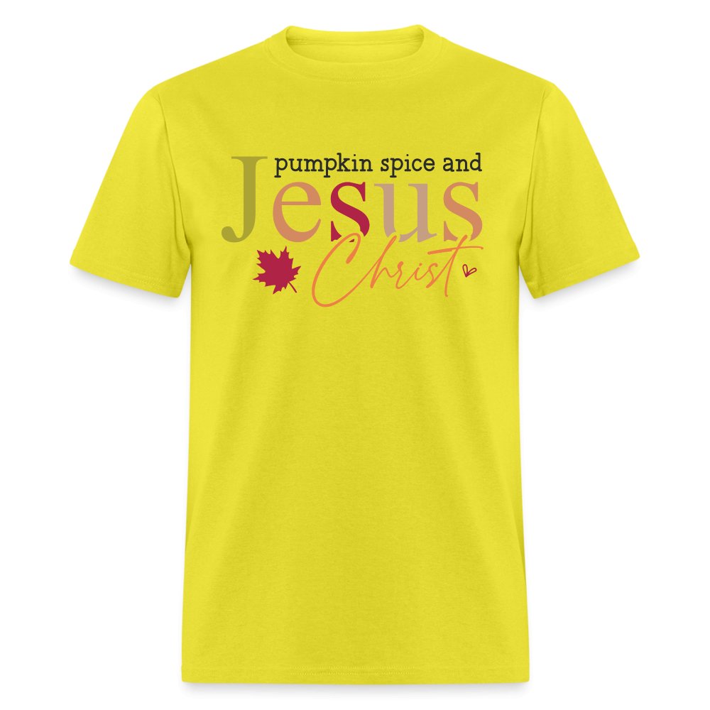 Pumpkin Spice and Jesus Christ T-Shirt - yellow