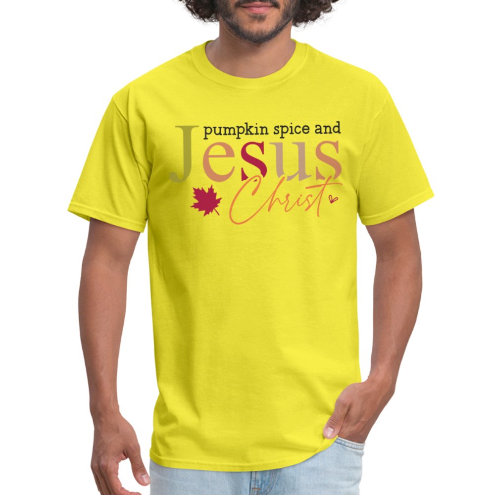 Pumpkin Spice and Jesus Christ T-Shirt - yellow