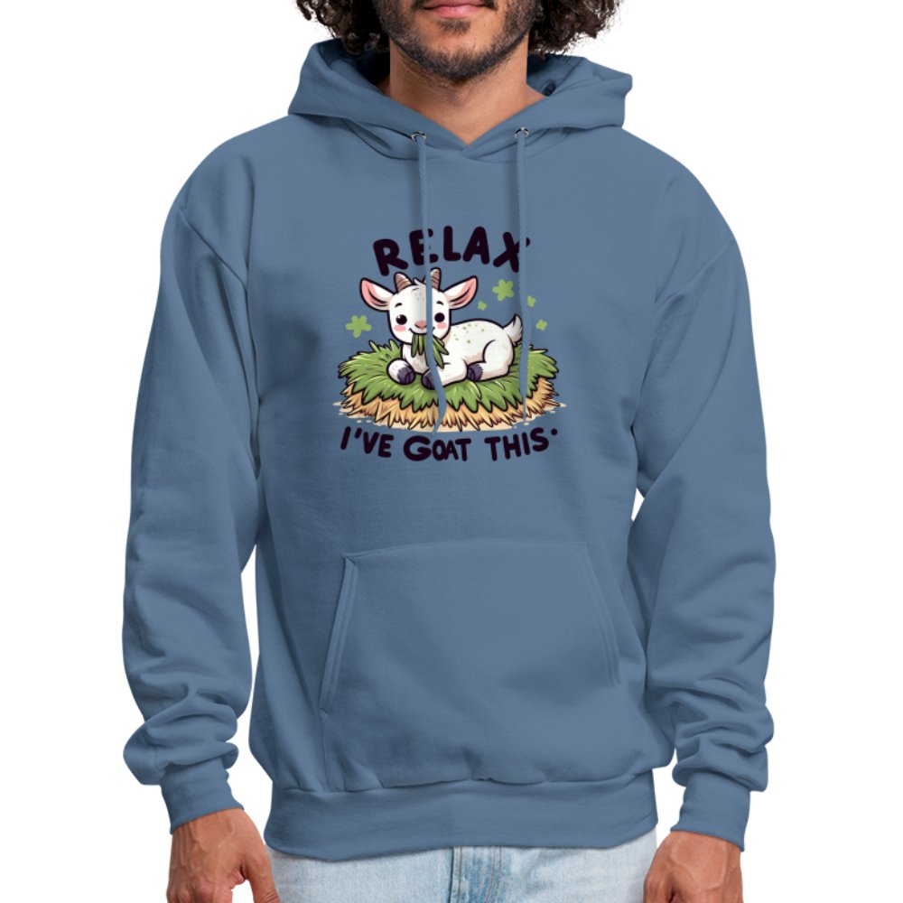 Relax I've Goat This Hoodie (Cute Goat) - denim blue