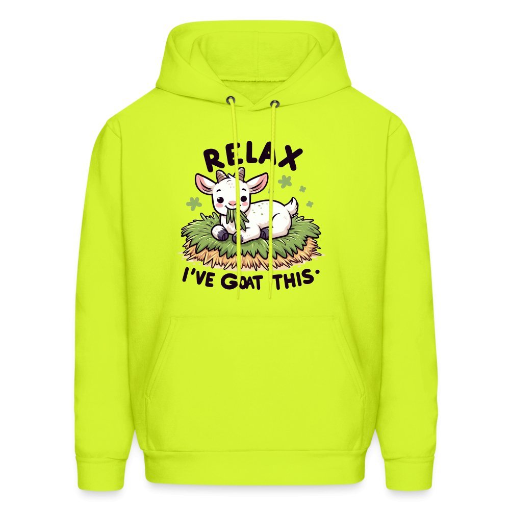 Relax I've Goat This Hoodie (Cute Goat) - safety green