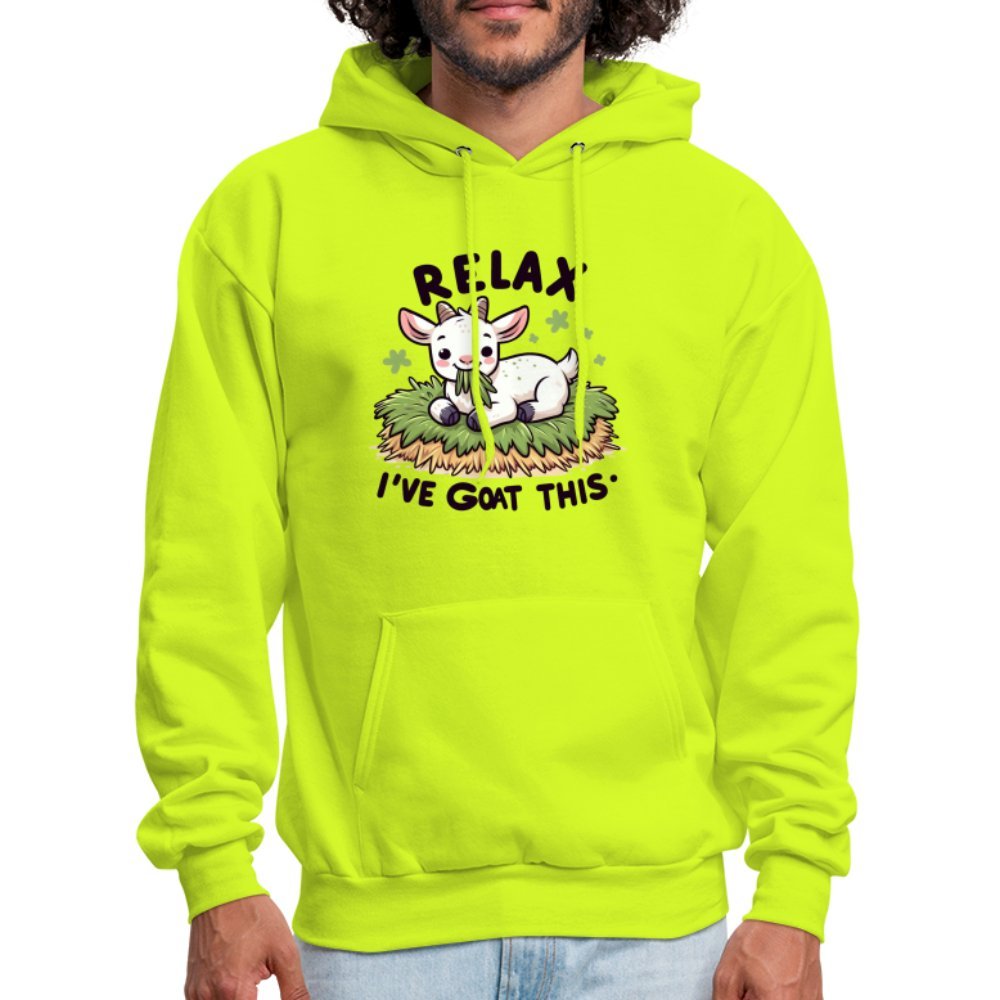 Relax I've Goat This Hoodie (Cute Goat) - safety green