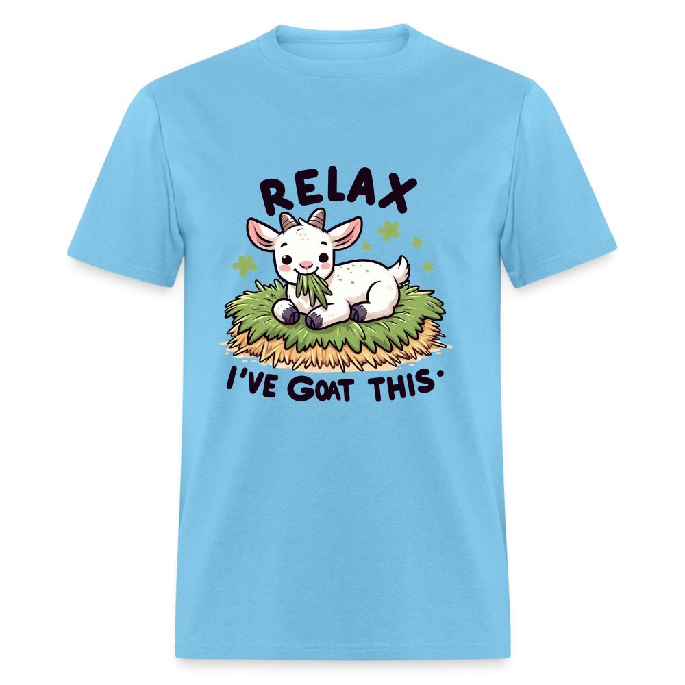 Relax I've Goat This T-Shirt (Cute Goat) - aquatic blue