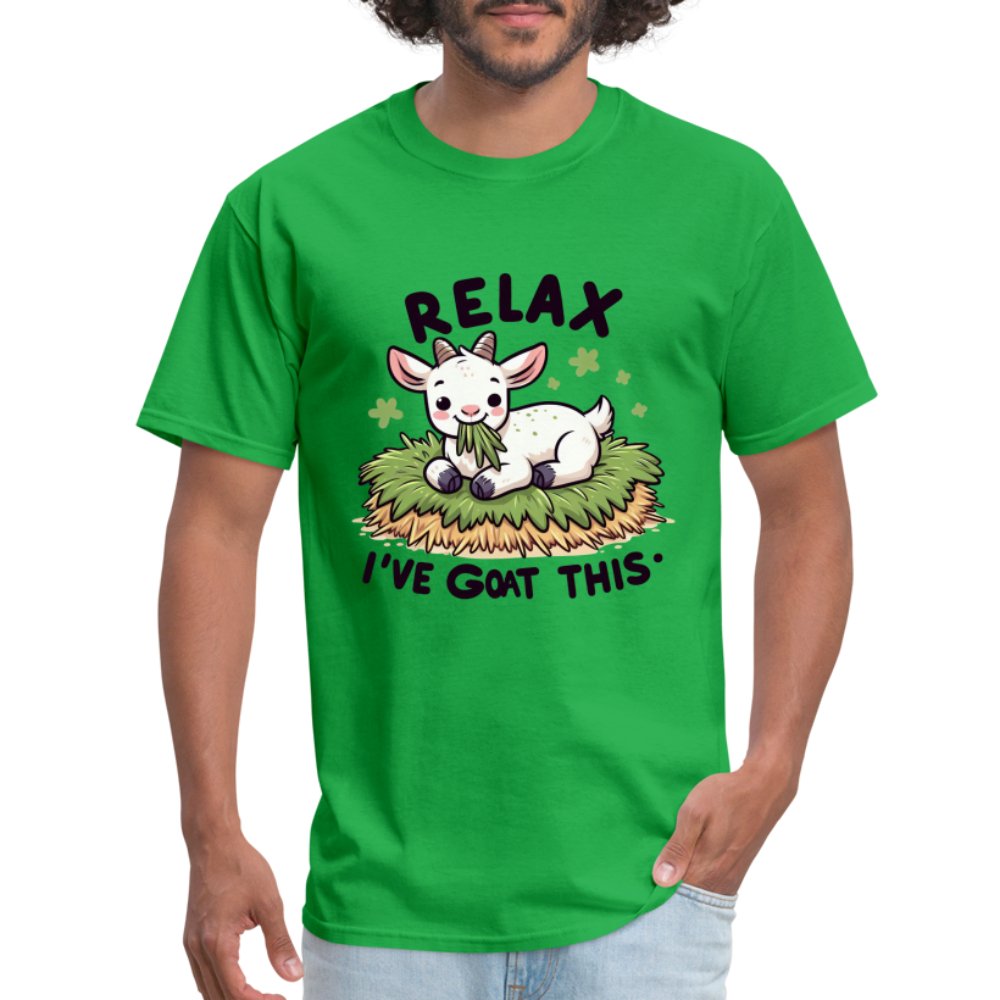 Relax I've Goat This T-Shirt (Cute Goat) - bright green