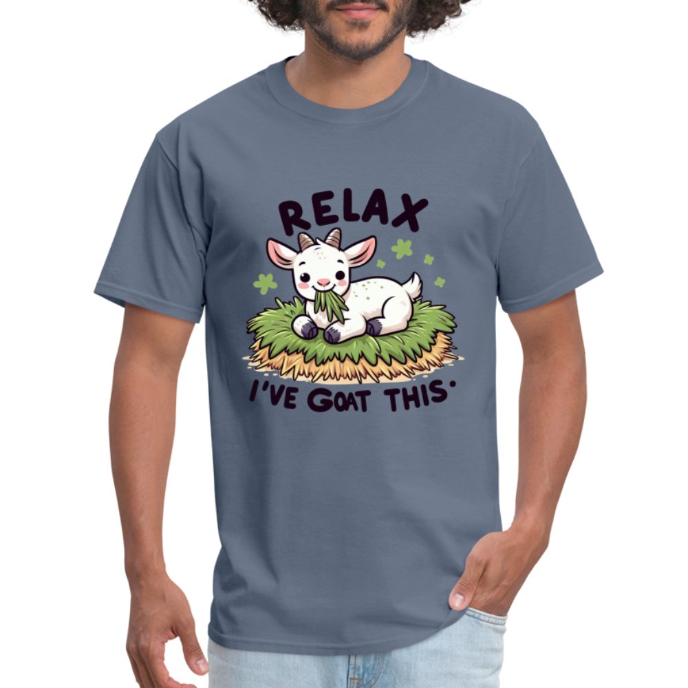 Relax I've Goat This T-Shirt (Cute Goat) - denim