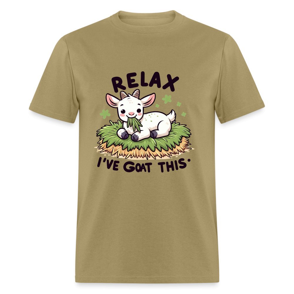 Relax I've Goat This T-Shirt (Cute Goat) - khaki