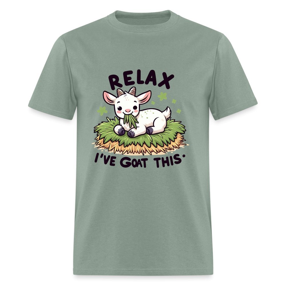 Relax I've Goat This T-Shirt (Cute Goat) - sage