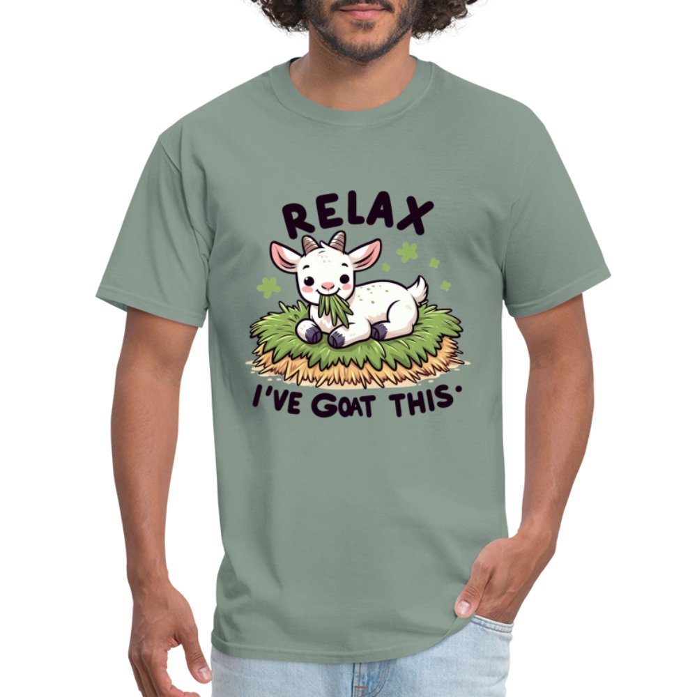 Relax I've Goat This T-Shirt (Cute Goat) - sage