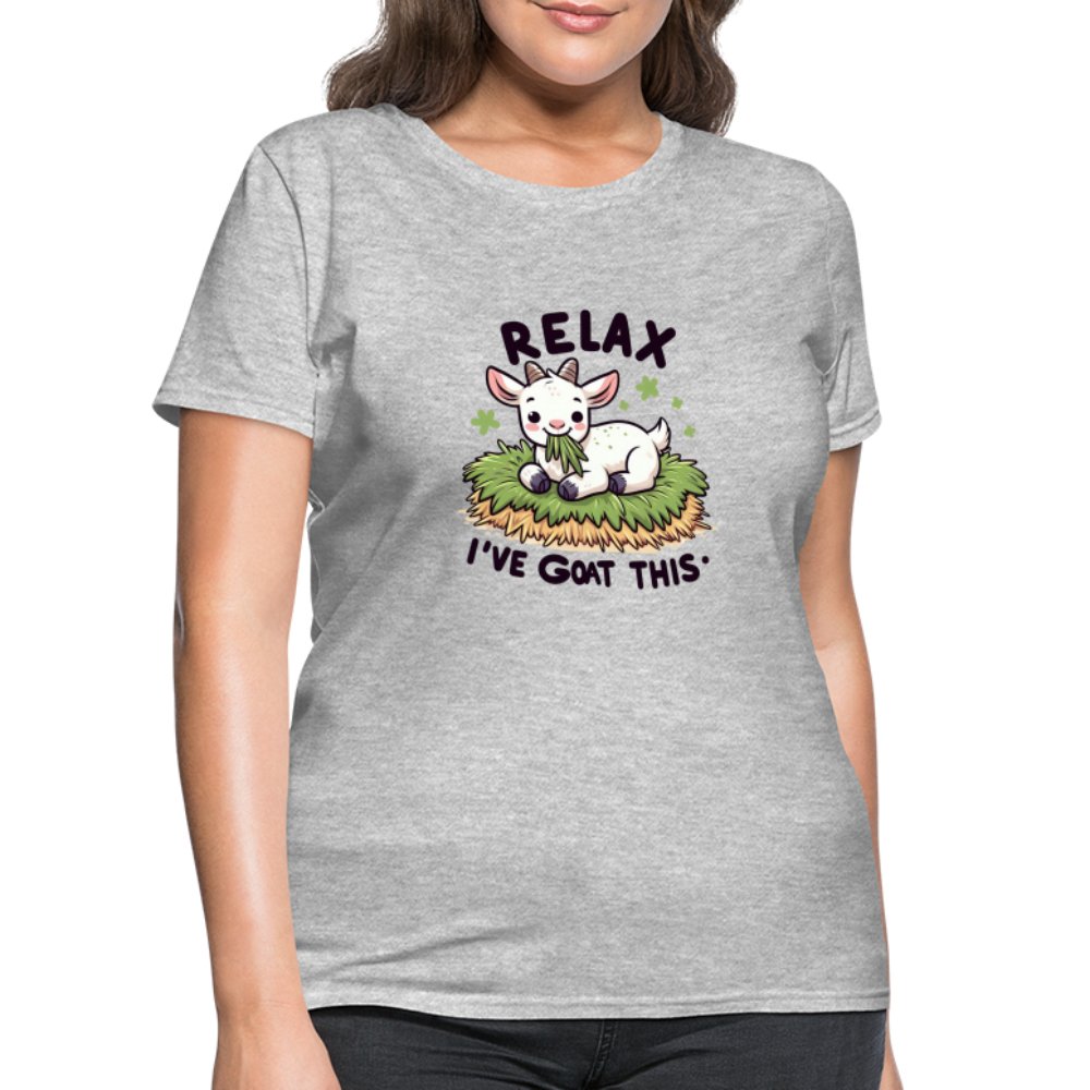 Relax I've Goat This Women's Contoured T-Shirt (Cute Goat) - heather gray