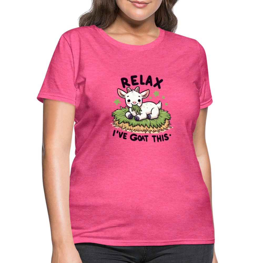 Relax I've Goat This Women's Contoured T-Shirt (Cute Goat) - heather pink