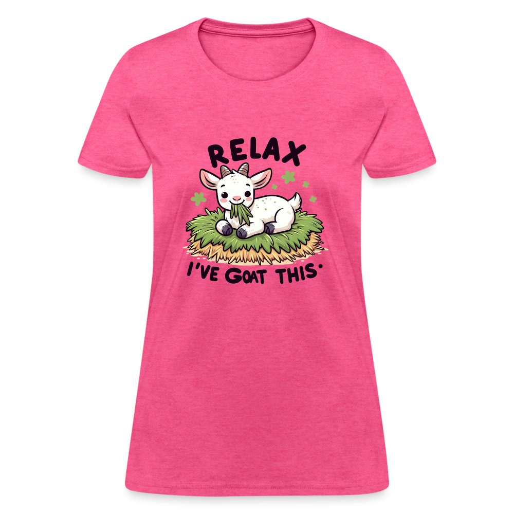 Relax I've Goat This Women's Contoured T-Shirt (Cute Goat) - heather pink