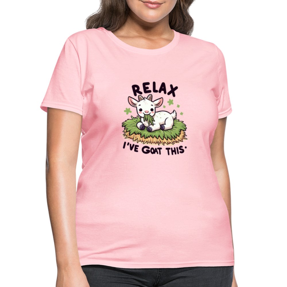 Relax I've Goat This Women's Contoured T-Shirt (Cute Goat) - pink