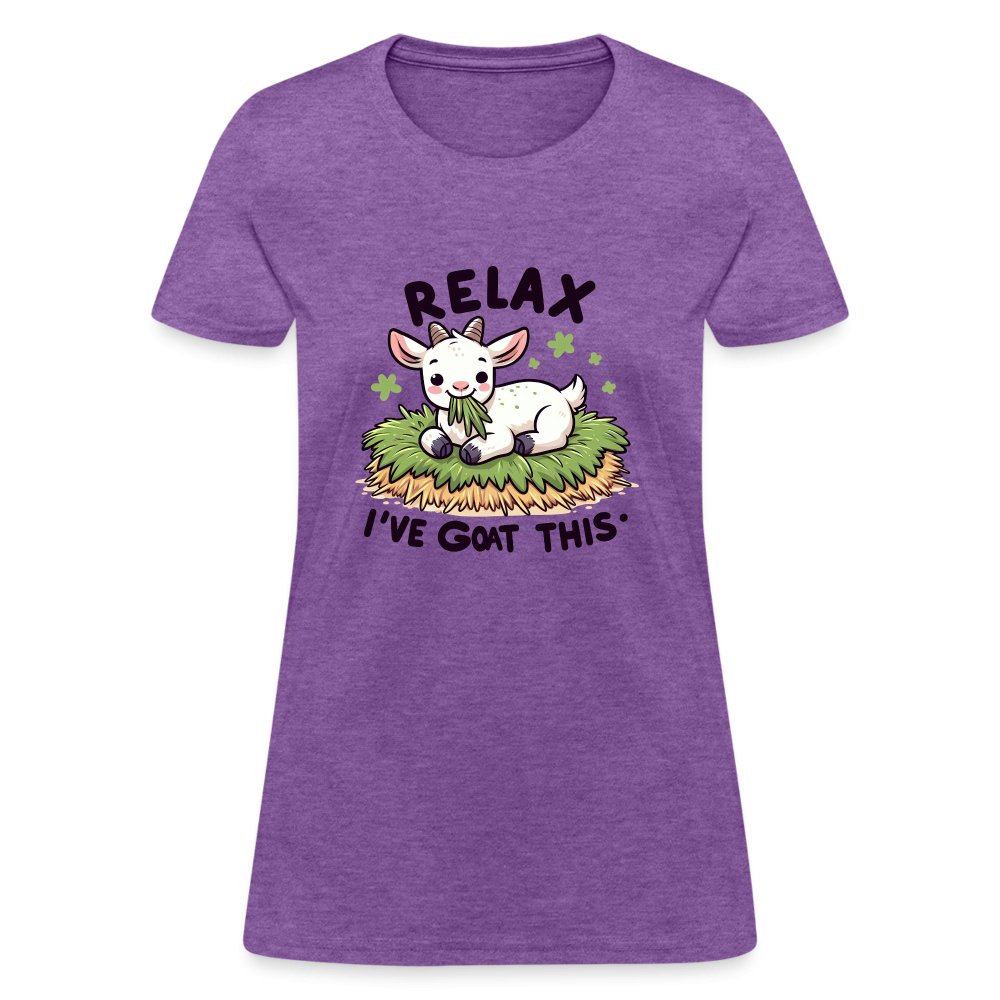 Relax I've Goat This Women's Contoured T-Shirt (Cute Goat) - purple heather