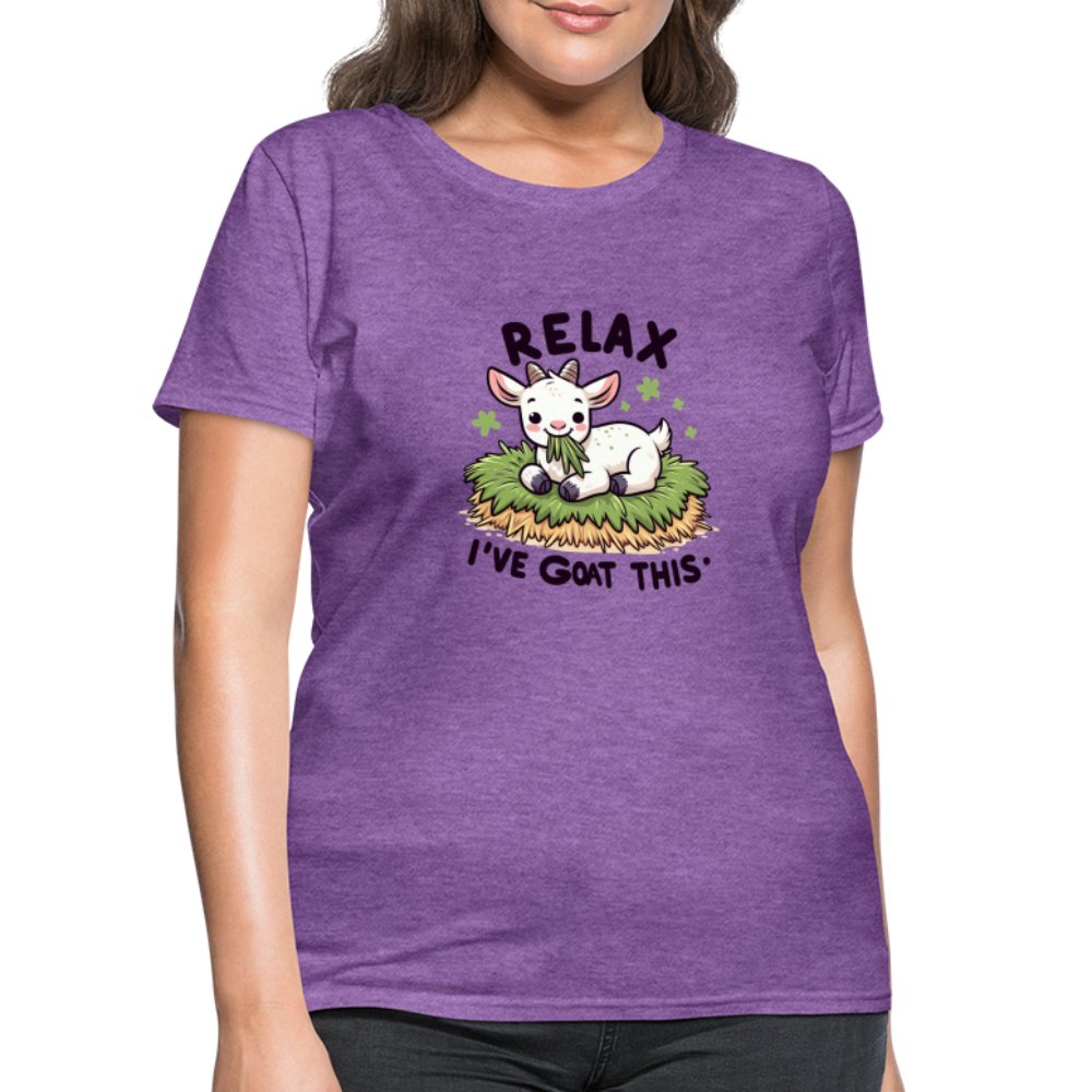 Relax I've Goat This Women's Contoured T-Shirt (Cute Goat) - purple heather