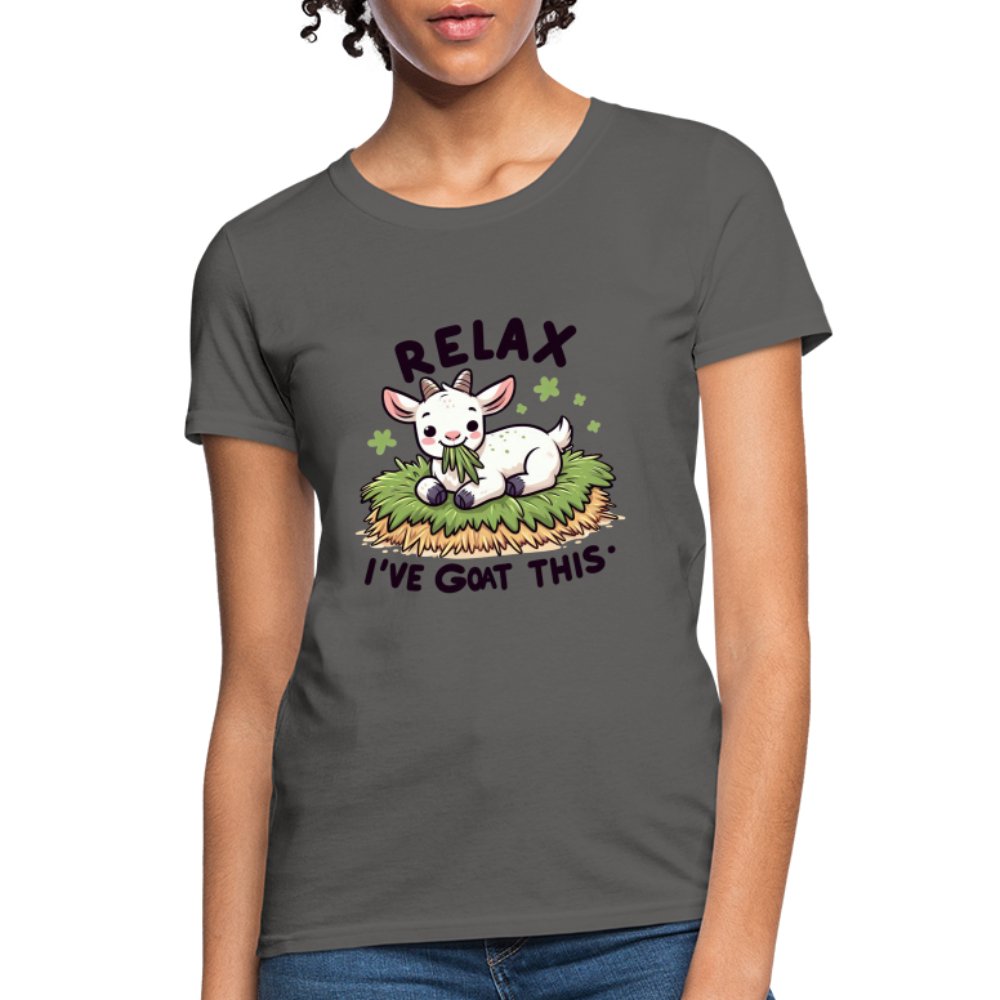 Relax I've Goat This Women's Contoured T-Shirt (Cute Goat) - red