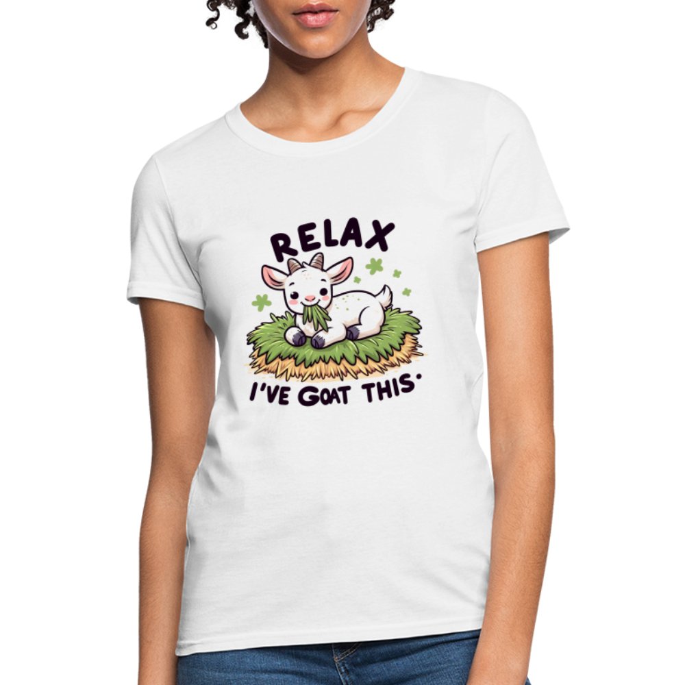 Relax I've Goat This Women's Contoured T-Shirt (Cute Goat) - white