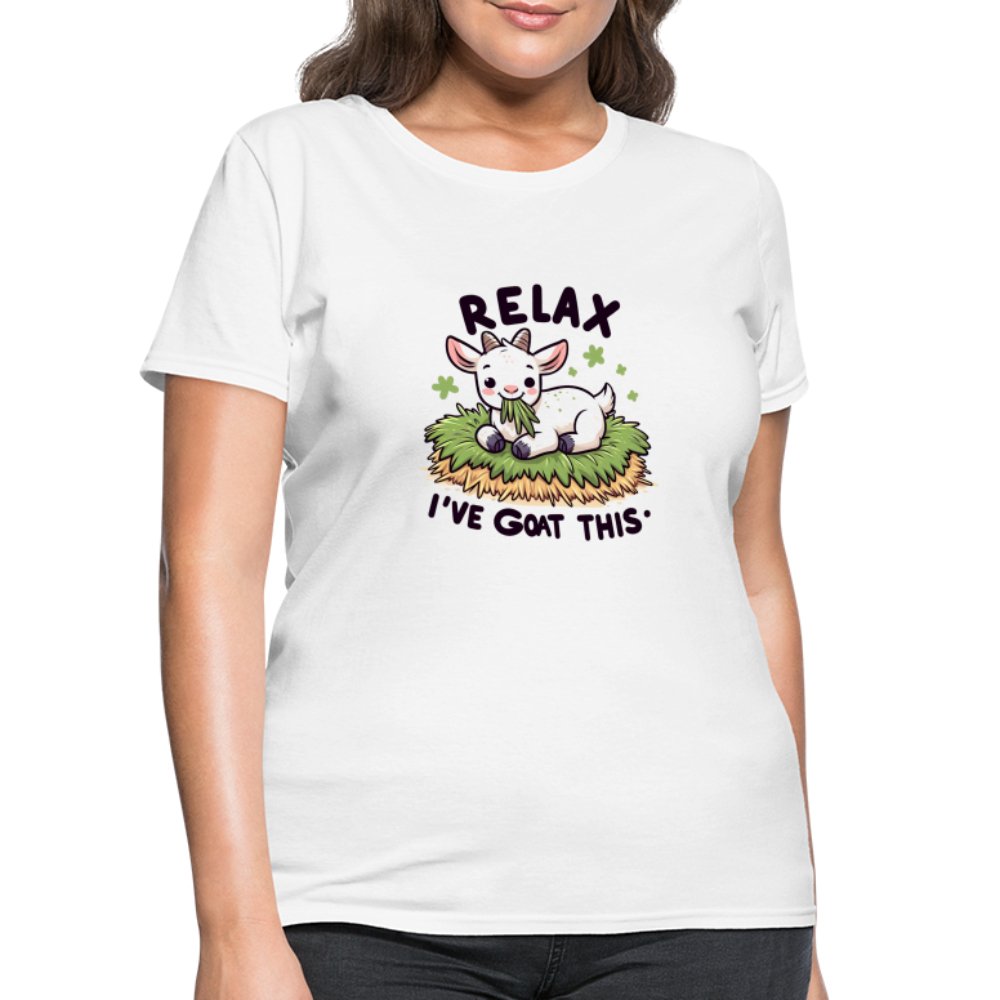 Relax I've Goat This Women's Contoured T-Shirt (Cute Goat) - white