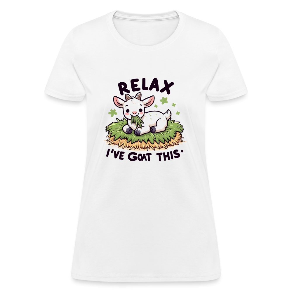 Relax I've Goat This Women's Contoured T-Shirt (Cute Goat) - white