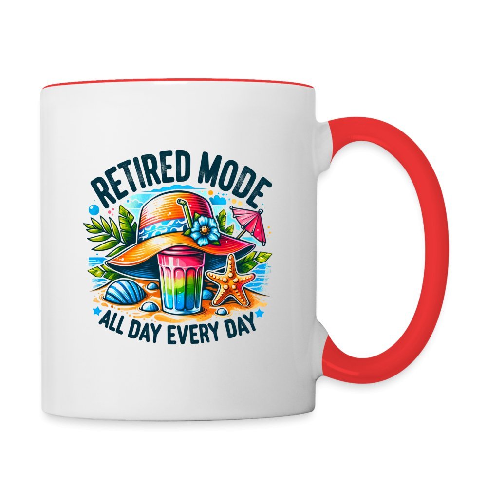 Retired Mode Coffee Mug - white/cobalt blue