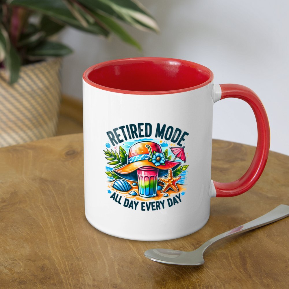 Retired Mode Coffee Mug - white/red