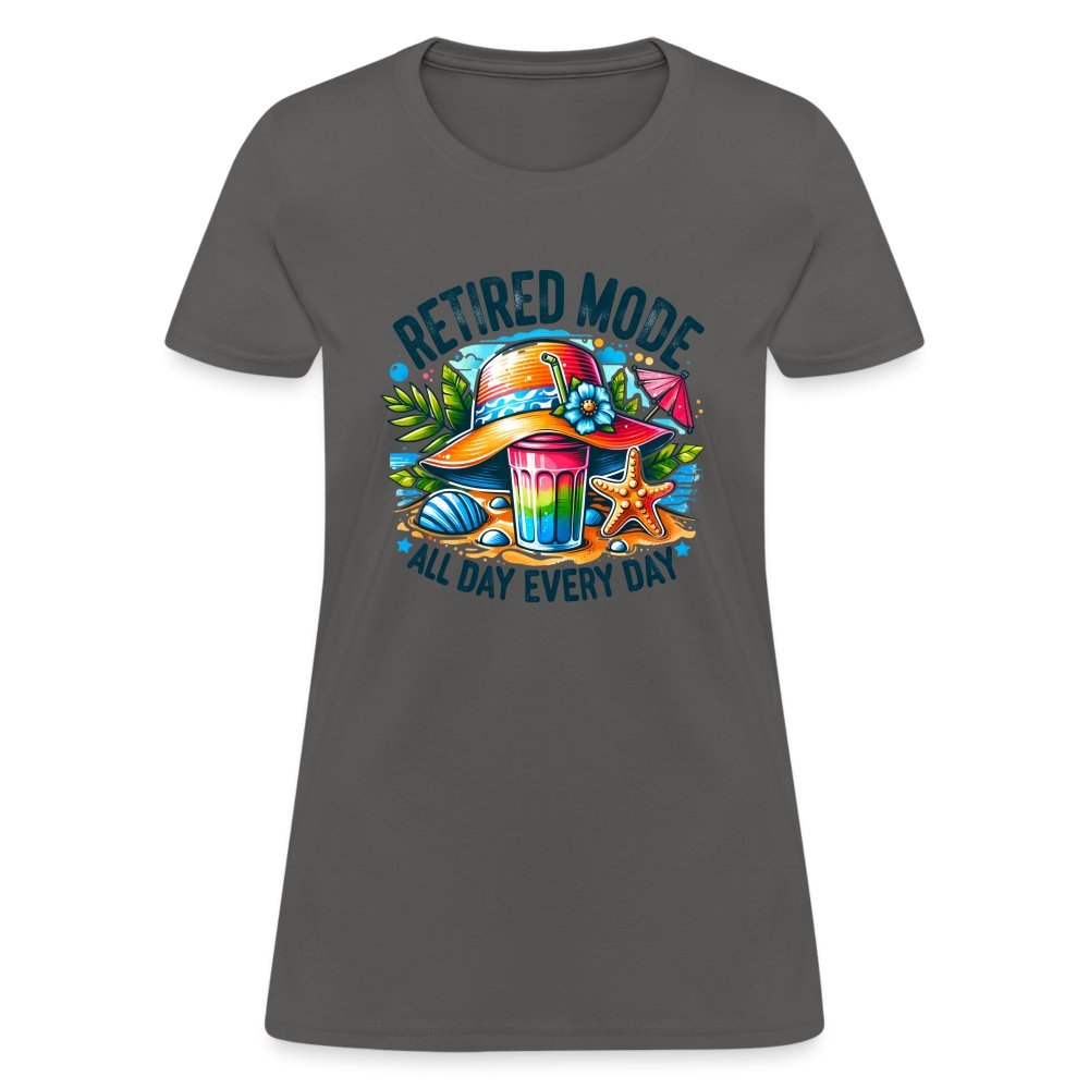 Retired Mode Women's Contoured T-Shirt - charcoal