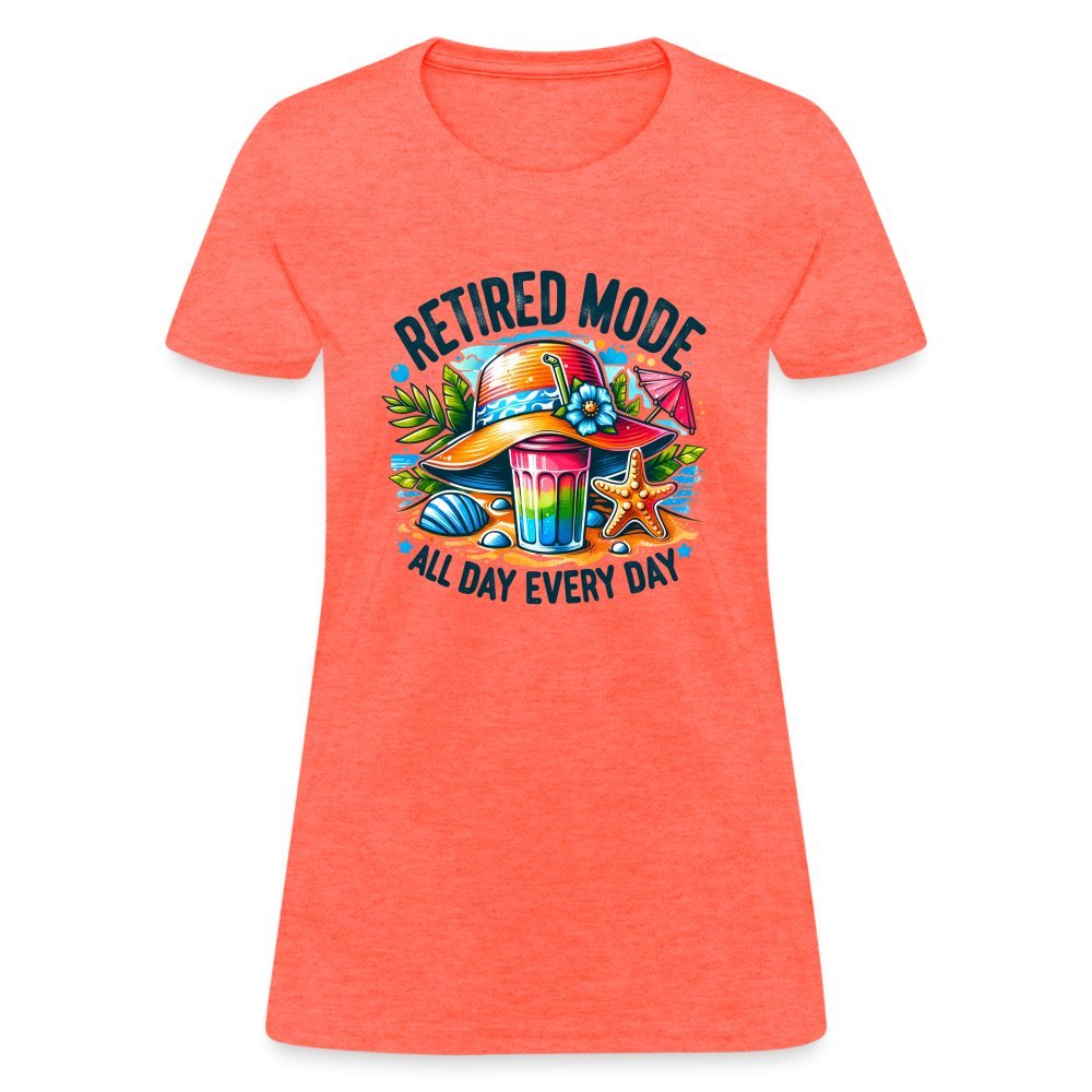 Retired Mode Women's Contoured T-Shirt - heather coral