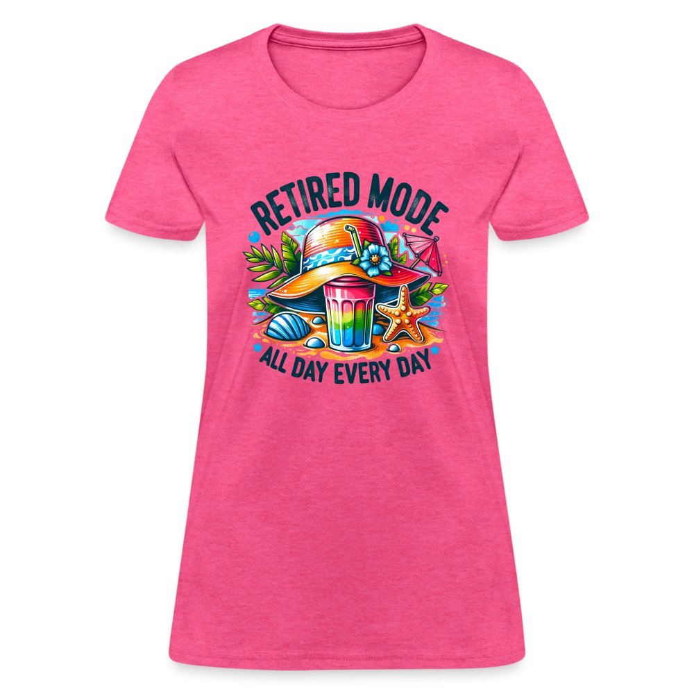 Retired Mode Women's Contoured T-Shirt - heather pink