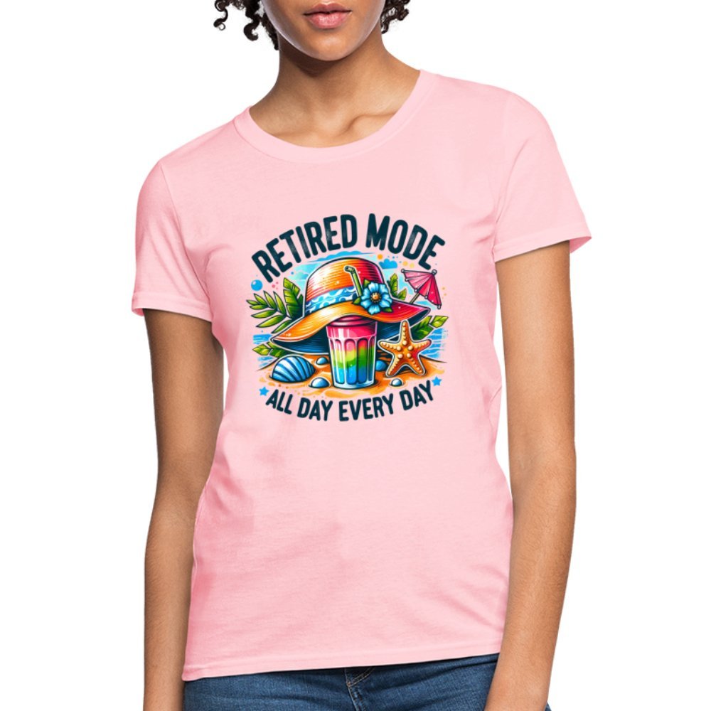 Retired Mode Women's Contoured T-Shirt - pink