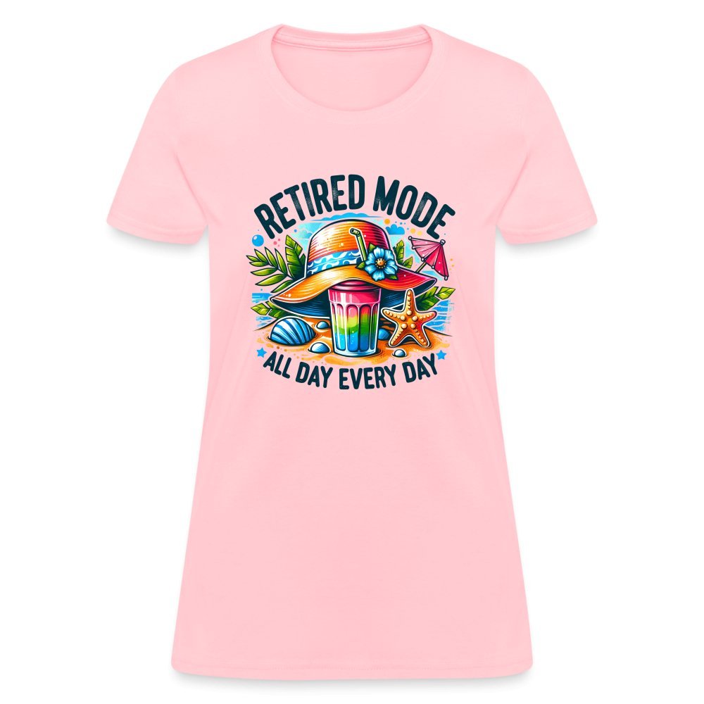 Retired Mode Women's Contoured T-Shirt - pink