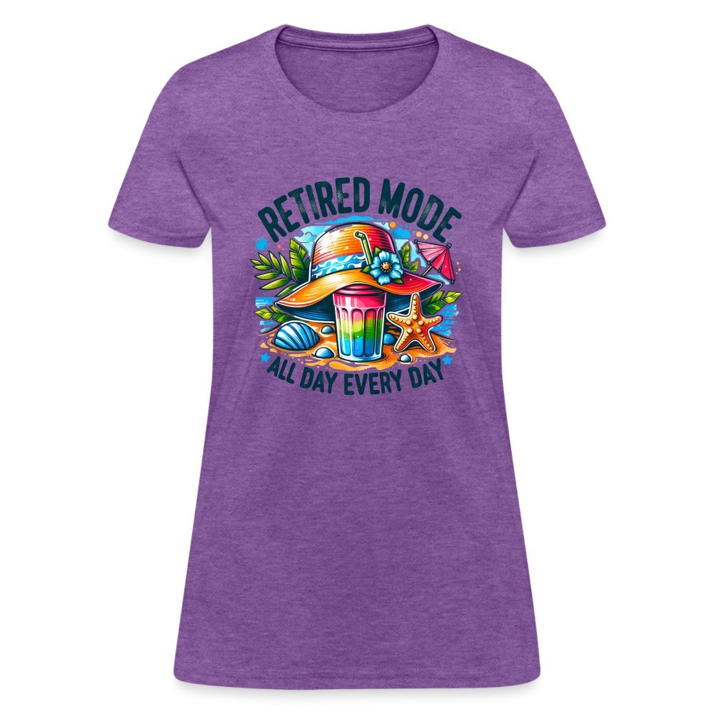 Retired Mode Women's Contoured T-Shirt - purple heather