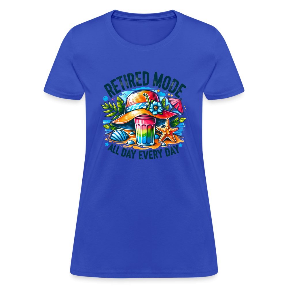 Retired Mode Women's Contoured T-Shirt - royal blue