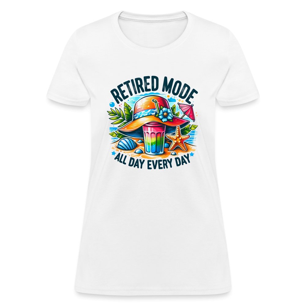 Retired Mode Women's Contoured T-Shirt - white