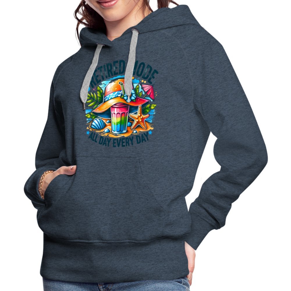 Retired Mode Women’s Premium Hoodie - heather denim