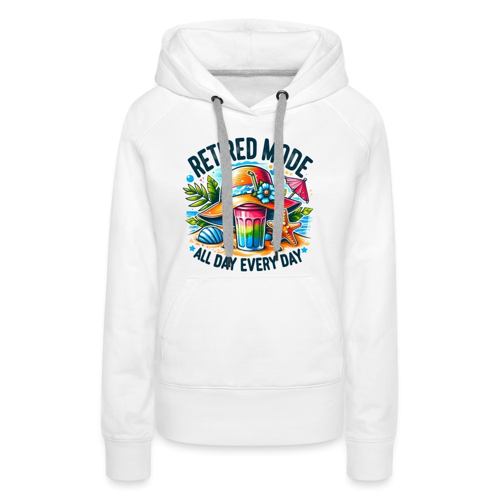 Retired Mode Women’s Premium Hoodie - white