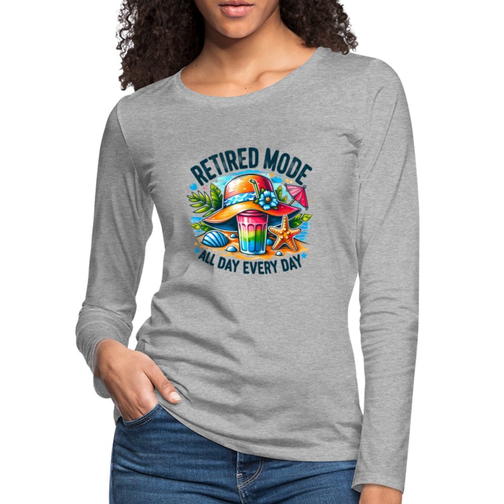 Retired Mode Women's Premium Long Sleeve T-Shirt - white