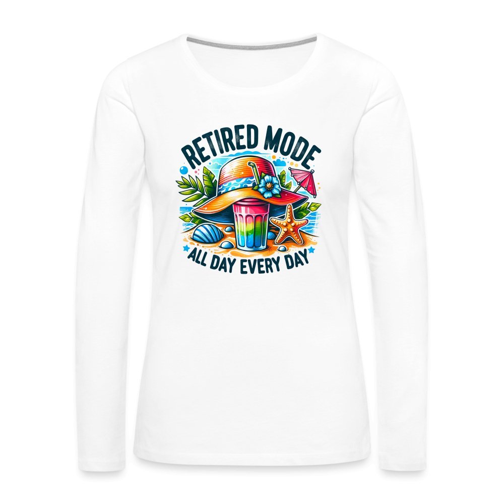 Retired Mode Women's Premium Long Sleeve T-Shirt - white