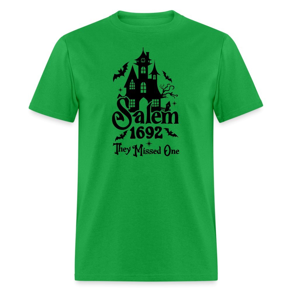 Salem 1692 - They Missed One T-Shirt (Halloween Witch) - bright green