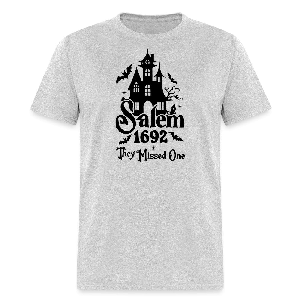 Salem 1692 - They Missed One T-Shirt (Halloween Witch) - heather gray