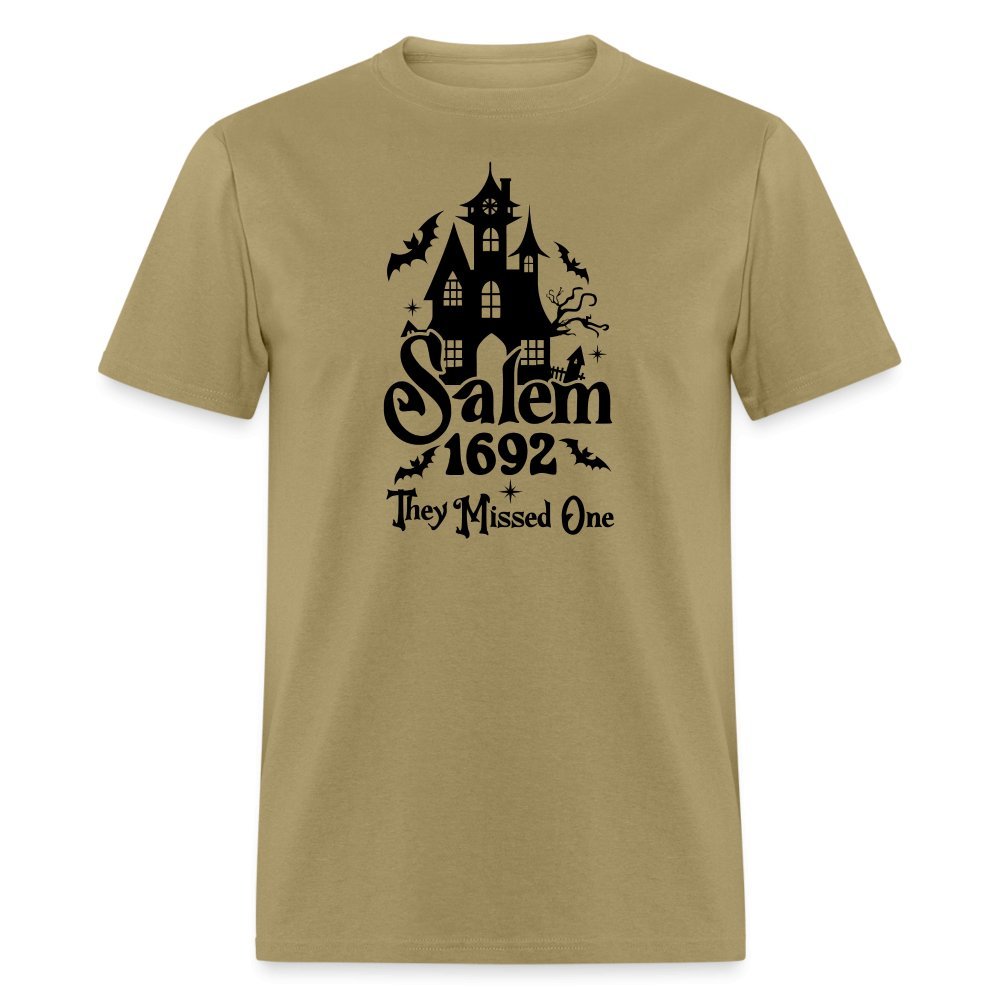 Salem 1692 - They Missed One T-Shirt (Halloween Witch) - khaki