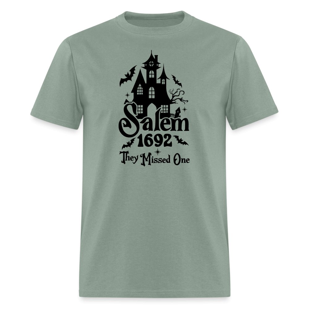 Salem 1692 - They Missed One T-Shirt (Halloween Witch) - sage